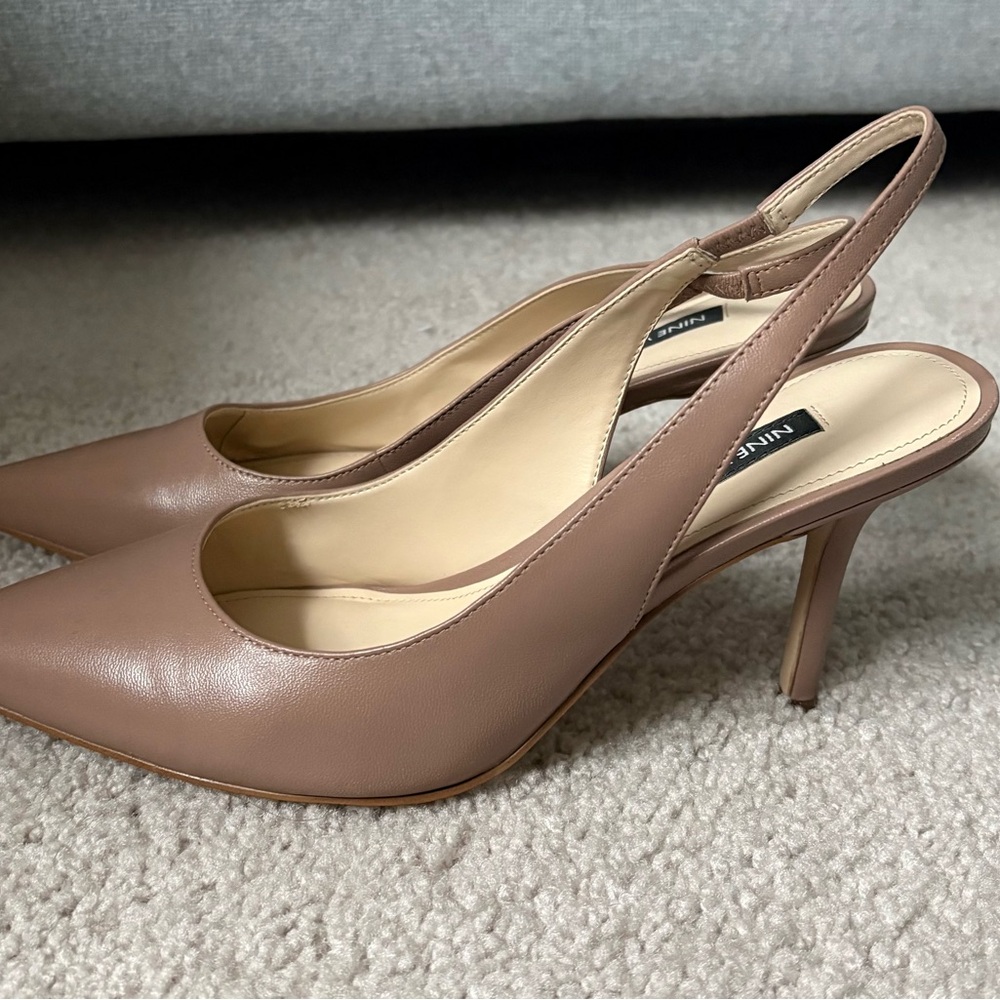 Nine West Taupe Slingback Heels